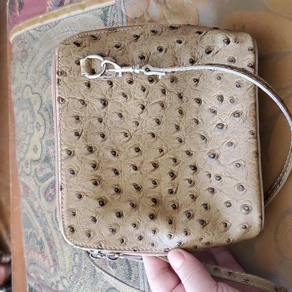 Vera Pelle Handbags - Ostrich leather cross body handbag